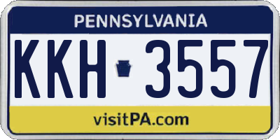 PA license plate KKH3557