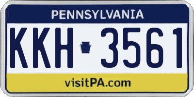 PA license plate KKH3561