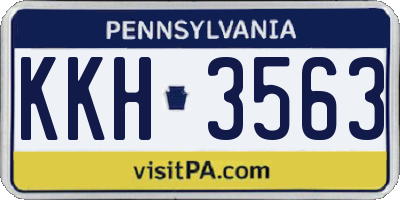 PA license plate KKH3563