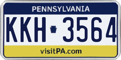 PA license plate KKH3564