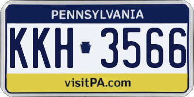PA license plate KKH3566