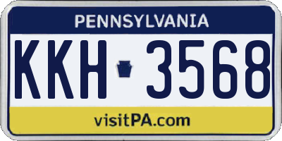 PA license plate KKH3568