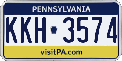 PA license plate KKH3574
