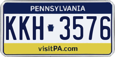 PA license plate KKH3576