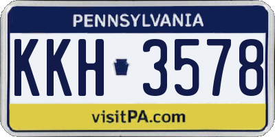 PA license plate KKH3578