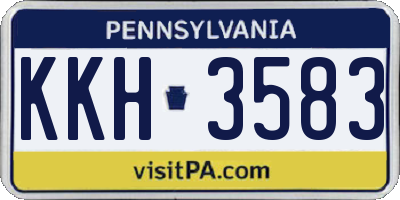 PA license plate KKH3583