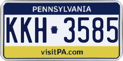 PA license plate KKH3585