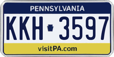 PA license plate KKH3597