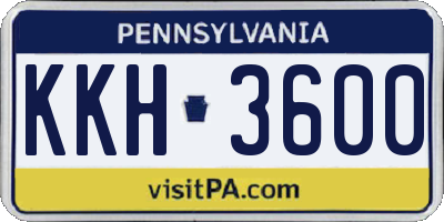 PA license plate KKH3600