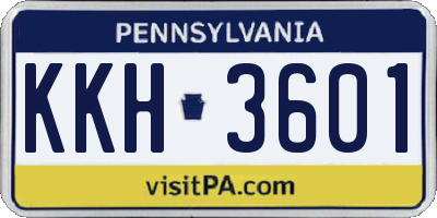 PA license plate KKH3601