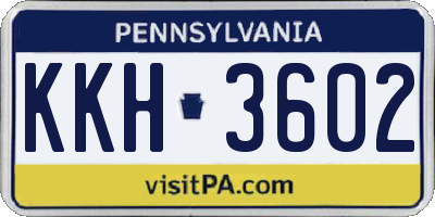PA license plate KKH3602