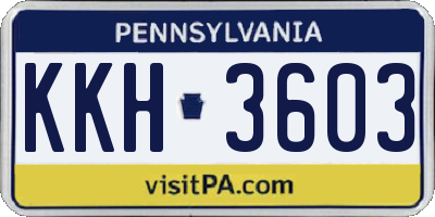 PA license plate KKH3603