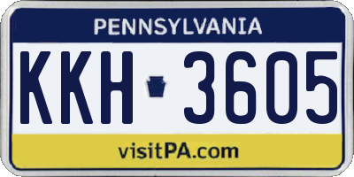 PA license plate KKH3605