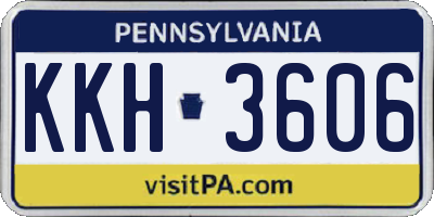 PA license plate KKH3606