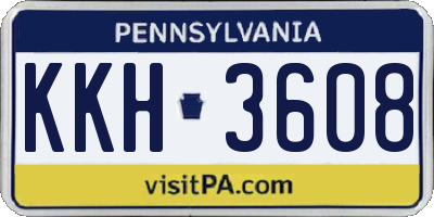 PA license plate KKH3608