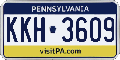 PA license plate KKH3609