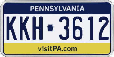 PA license plate KKH3612
