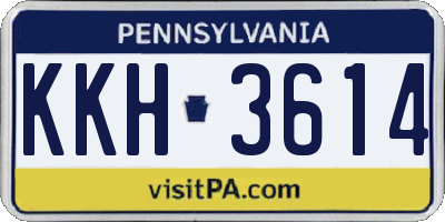 PA license plate KKH3614