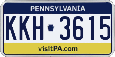 PA license plate KKH3615