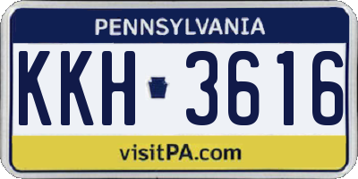 PA license plate KKH3616