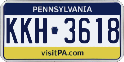 PA license plate KKH3618