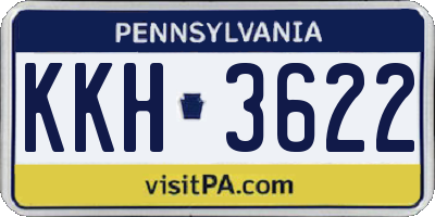 PA license plate KKH3622
