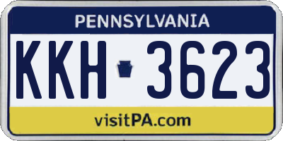 PA license plate KKH3623