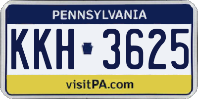 PA license plate KKH3625