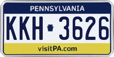 PA license plate KKH3626