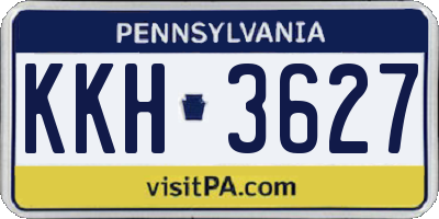 PA license plate KKH3627