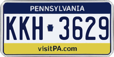 PA license plate KKH3629