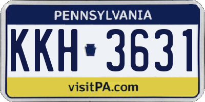 PA license plate KKH3631