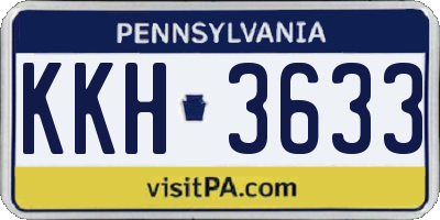 PA license plate KKH3633