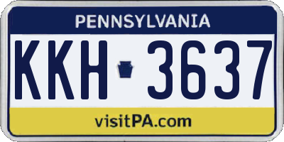 PA license plate KKH3637