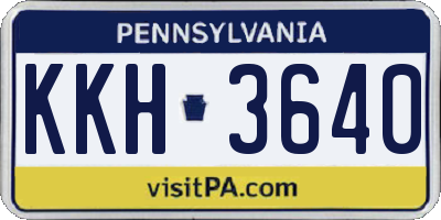 PA license plate KKH3640