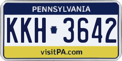 PA license plate KKH3642