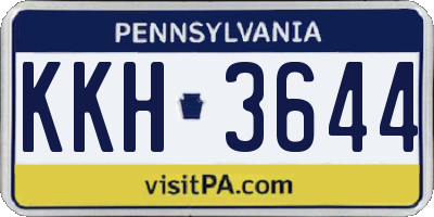 PA license plate KKH3644
