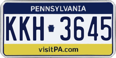 PA license plate KKH3645