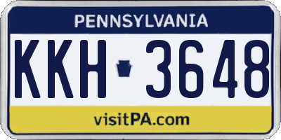 PA license plate KKH3648