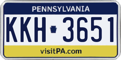 PA license plate KKH3651