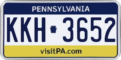 PA license plate KKH3652