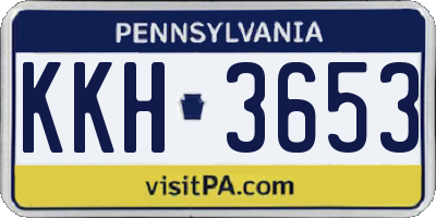 PA license plate KKH3653