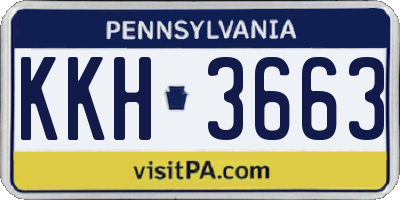 PA license plate KKH3663