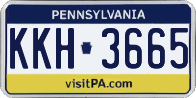 PA license plate KKH3665
