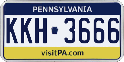 PA license plate KKH3666