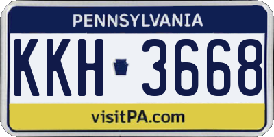 PA license plate KKH3668