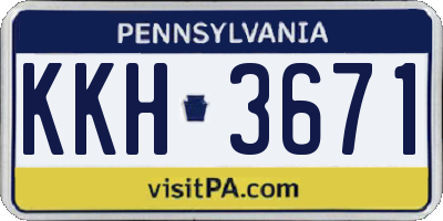 PA license plate KKH3671