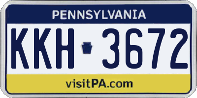 PA license plate KKH3672