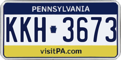 PA license plate KKH3673