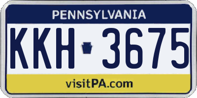 PA license plate KKH3675